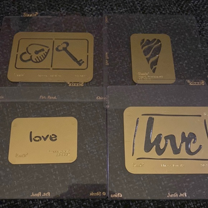 4 Sizzix brass stencil embossing folder dies Love themed‎